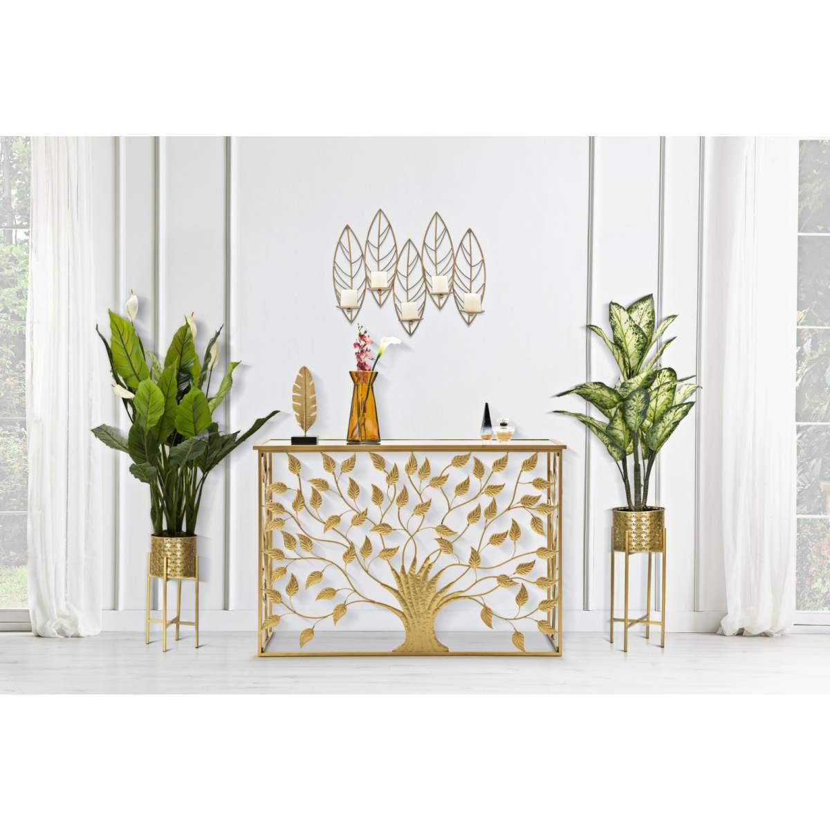 Portacandela leaf da muro 66 x 14 x 56 cm