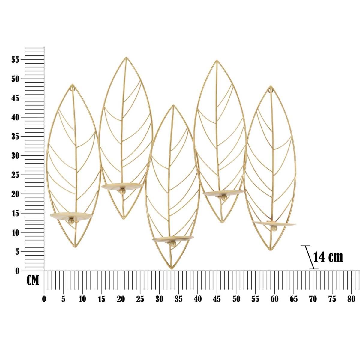 Portacandela leaf da muro 66 x 14 x 56 cm