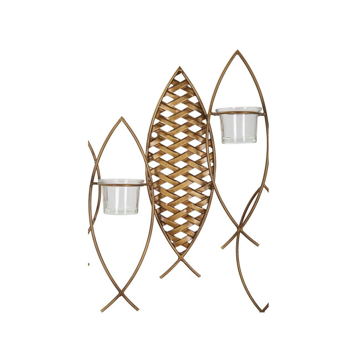 Portacandela da muro fish 66 x 9 x 40,5 cm