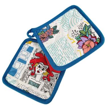 Presina cotone fantasia stilose Set 2 pz