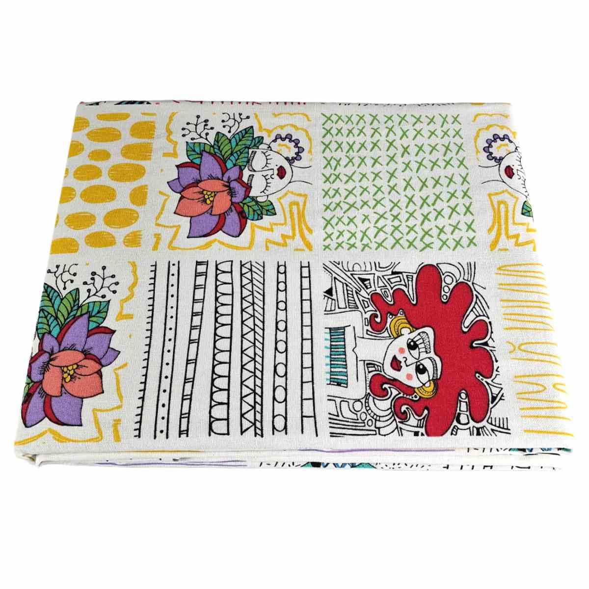 Tovaglia cotone fantasia stilose 140 x 240 cm