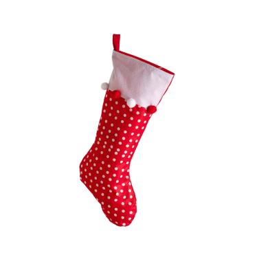 Calza befana feltro rosso pois 60 cm