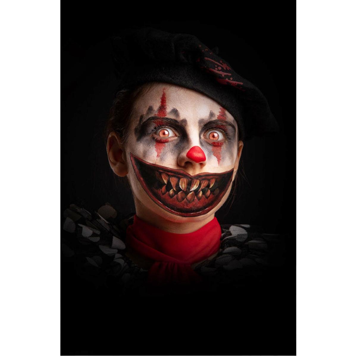 Tatuaggi viso rimovibili maxi bocca da clown assassino