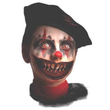 Tatuaggi viso rimovibili maxi bocca da clown assassino
