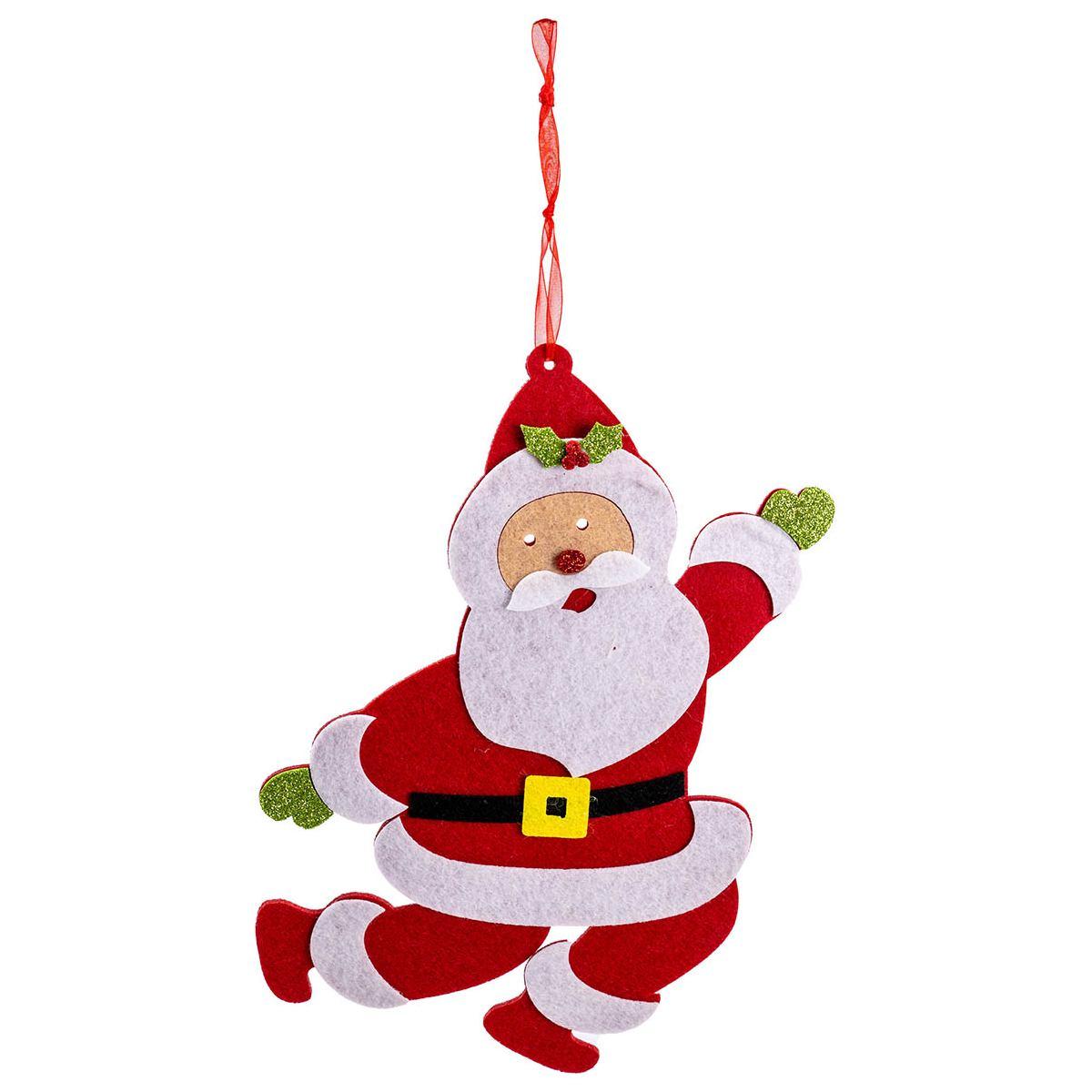 Decorazione natalizia babbo natale in feltro 20 cm