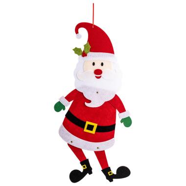 Decorazione natalizia babbo natale snodabile in feltro 60 cm