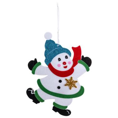 Decorazione natalizia pupazzo di neve feltro 30 cm