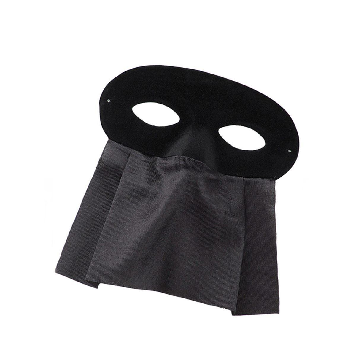 Maschera domino scamosciato nero bautta raso nera
