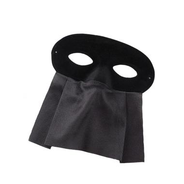 Maschera domino scamosciato nero bautta raso nera