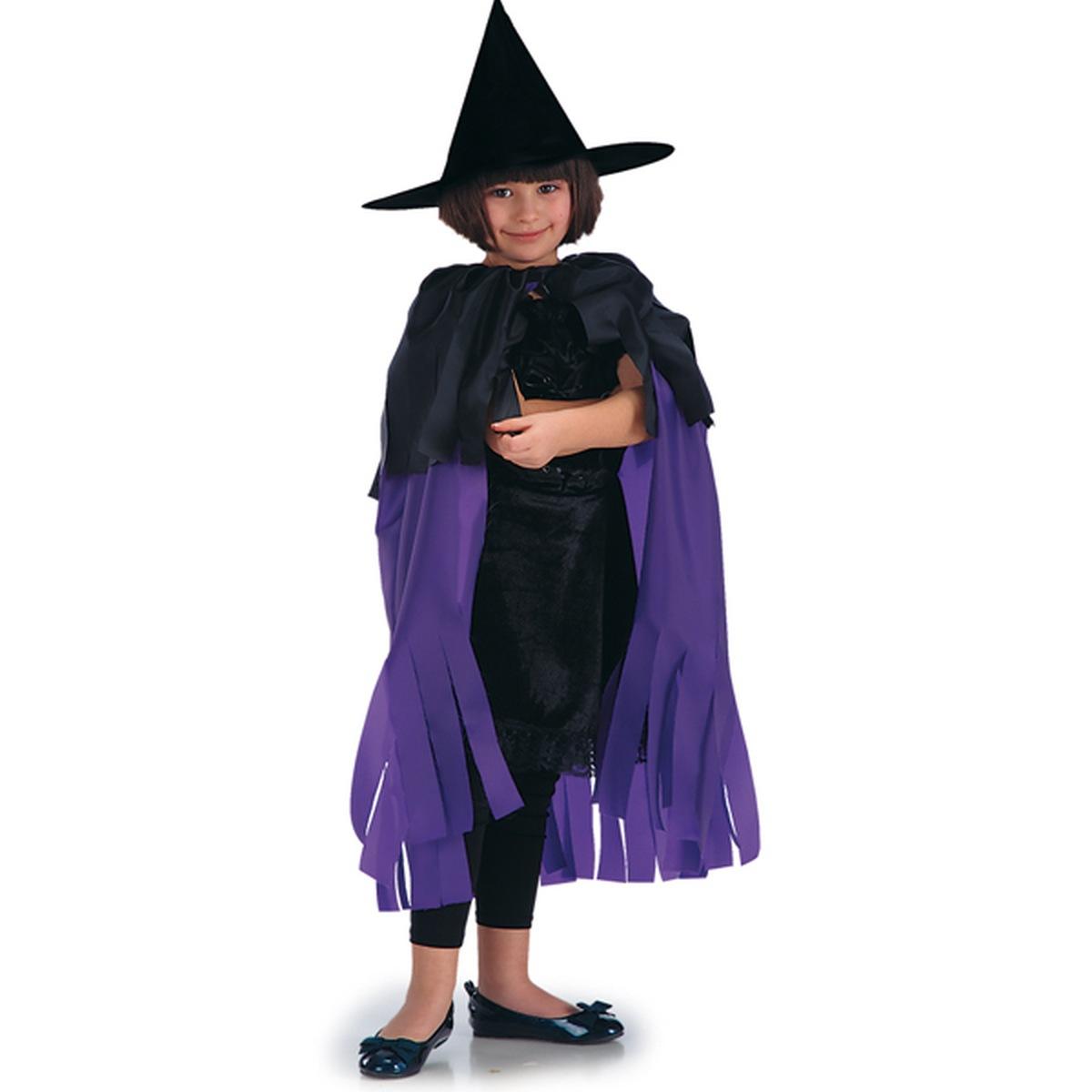 Mantello viola nero cappello