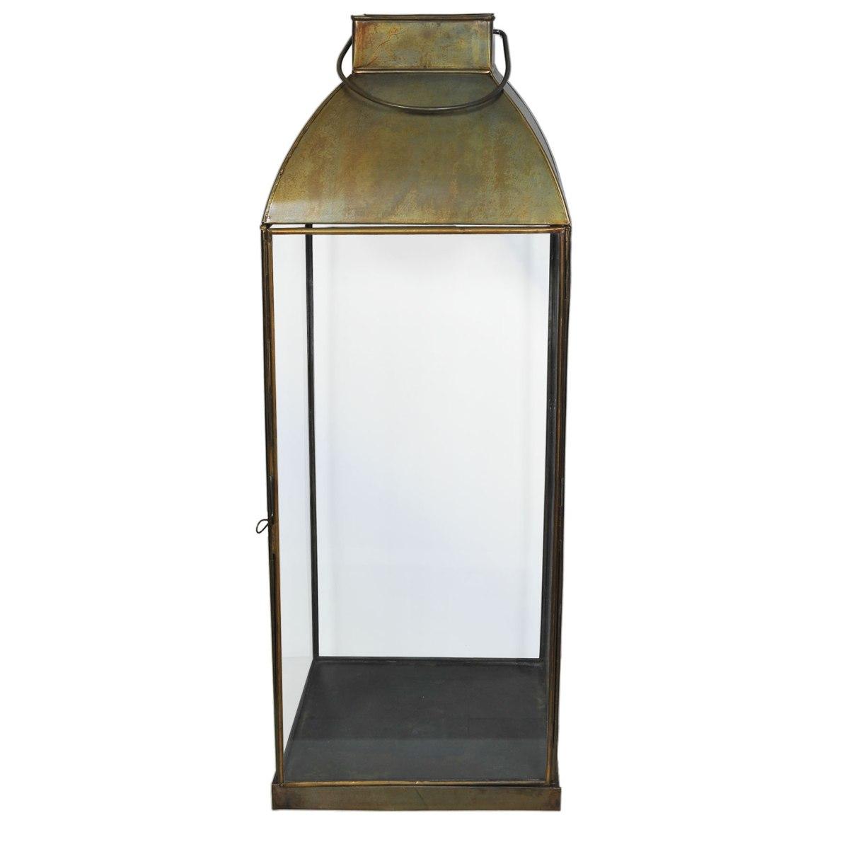 Lanterna metallo bronzo anticato 25 x 25 x 70 cm