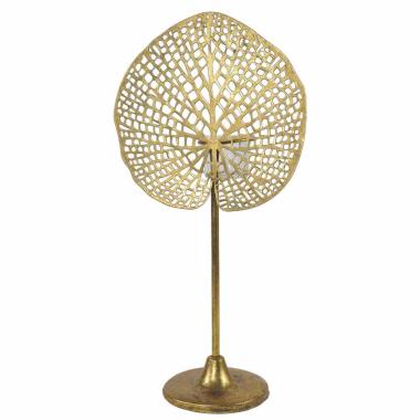 Portacandela metallo foglia oro 21 x 40 cm