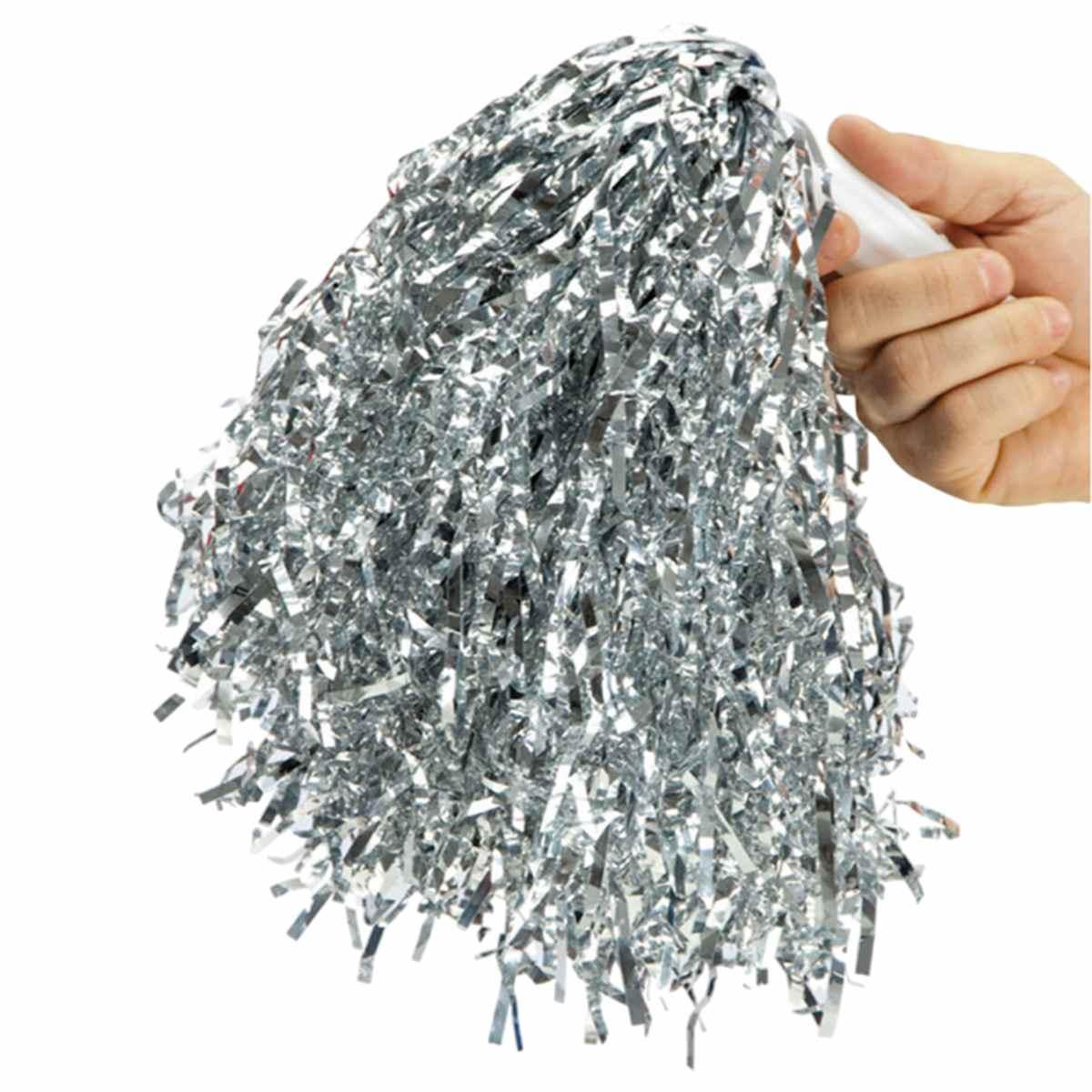 Pompom argento manico