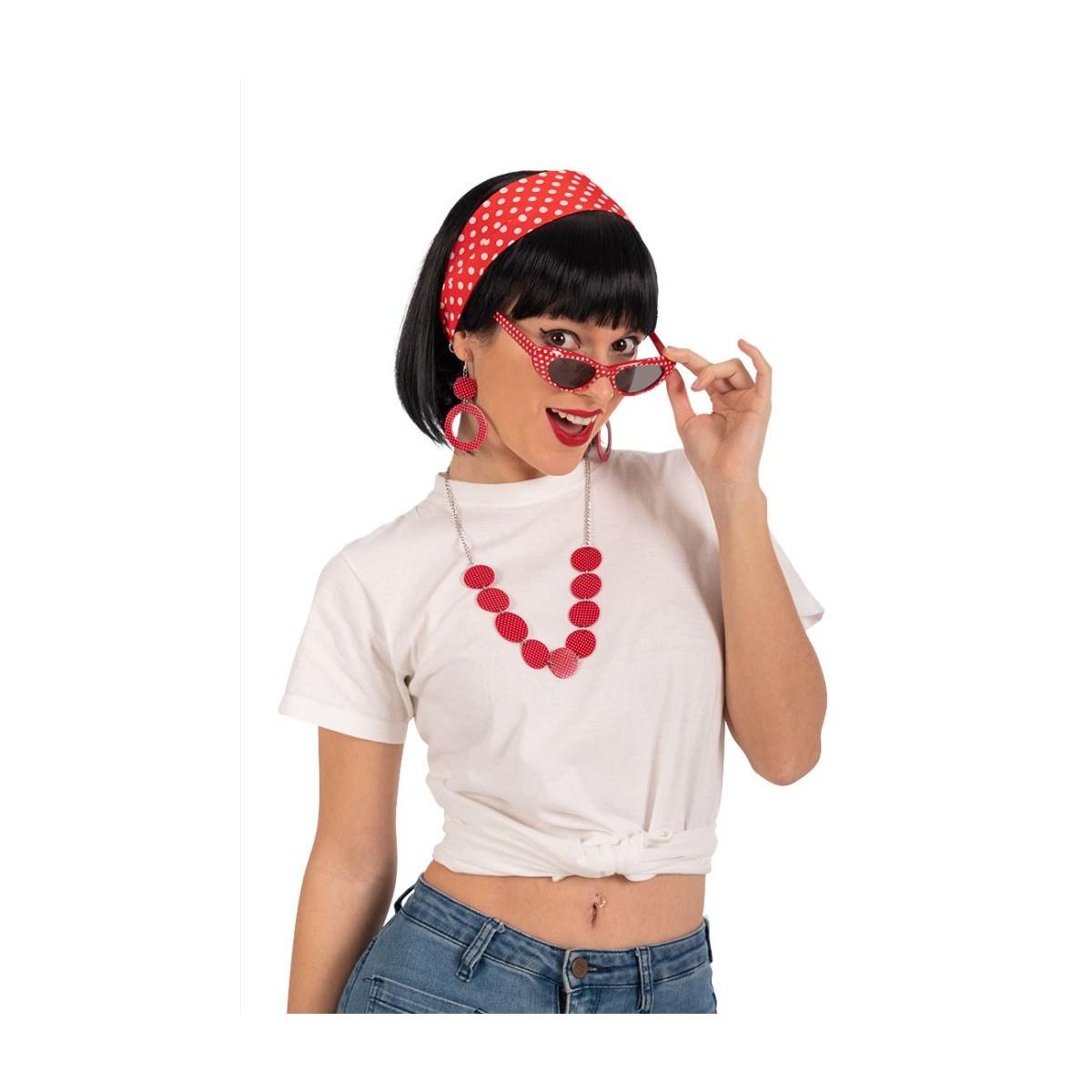 Collana anni 50 occhiali foulard orecchini