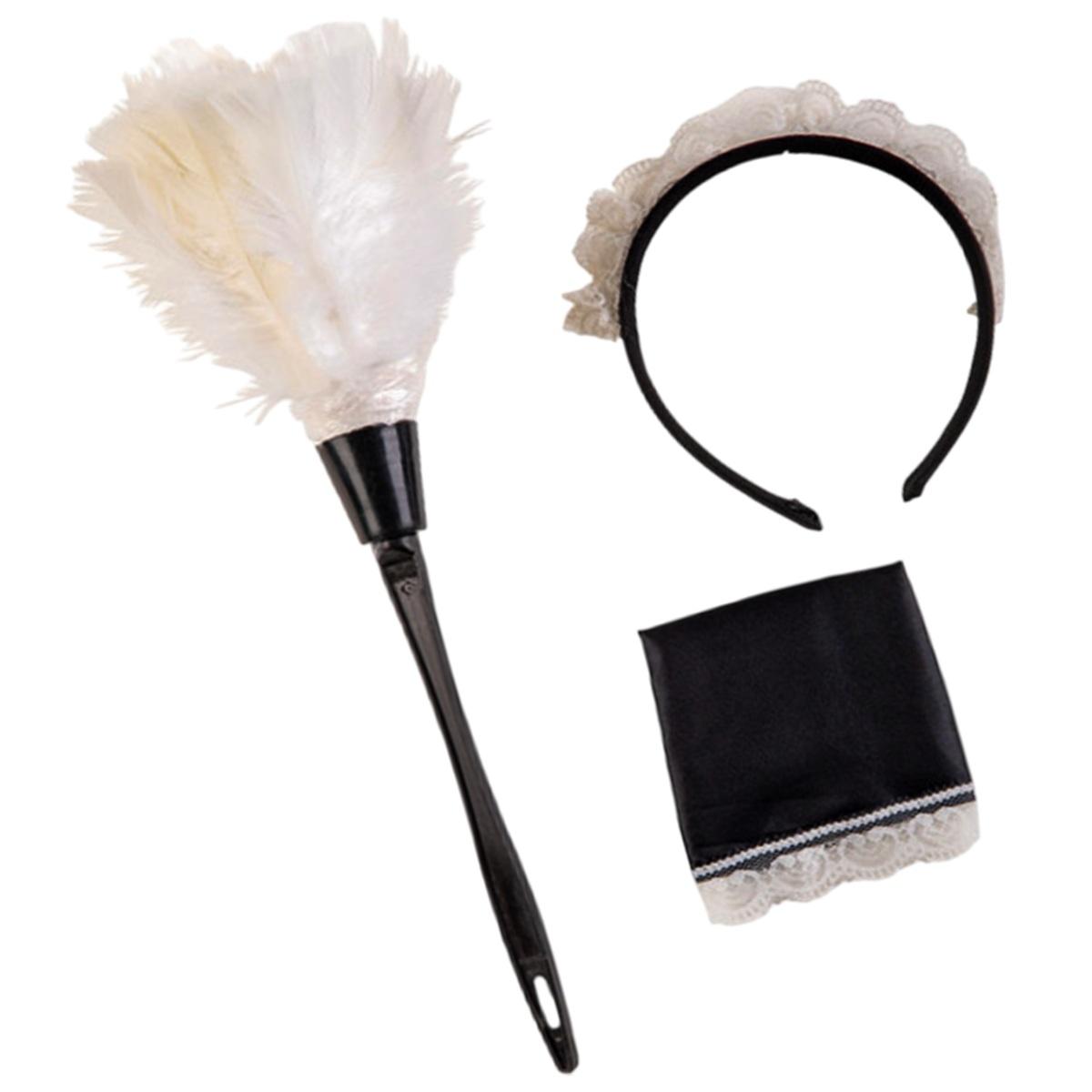 Costume cameriera spolverino grembiule cerchietto polsini