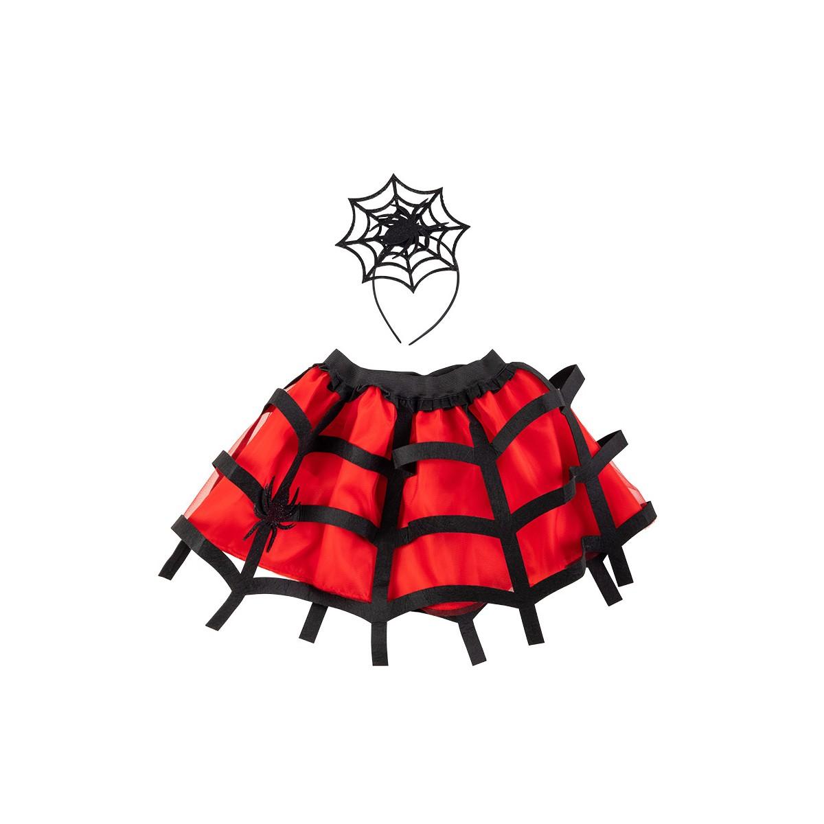 Gonna ragnetto rosso cerchietto