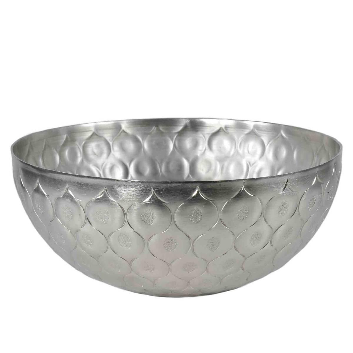 Vaso metallo ciotola argento