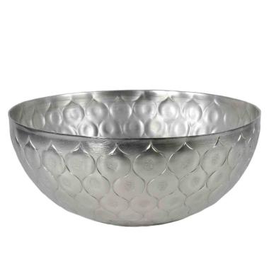 Vaso metallo ciotola argento