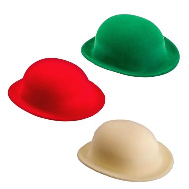 Cappello bombetta scamosciato 3 colori