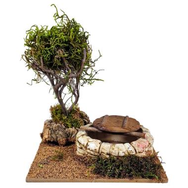 Pozzo presepe pianta di lichene sintetico verde