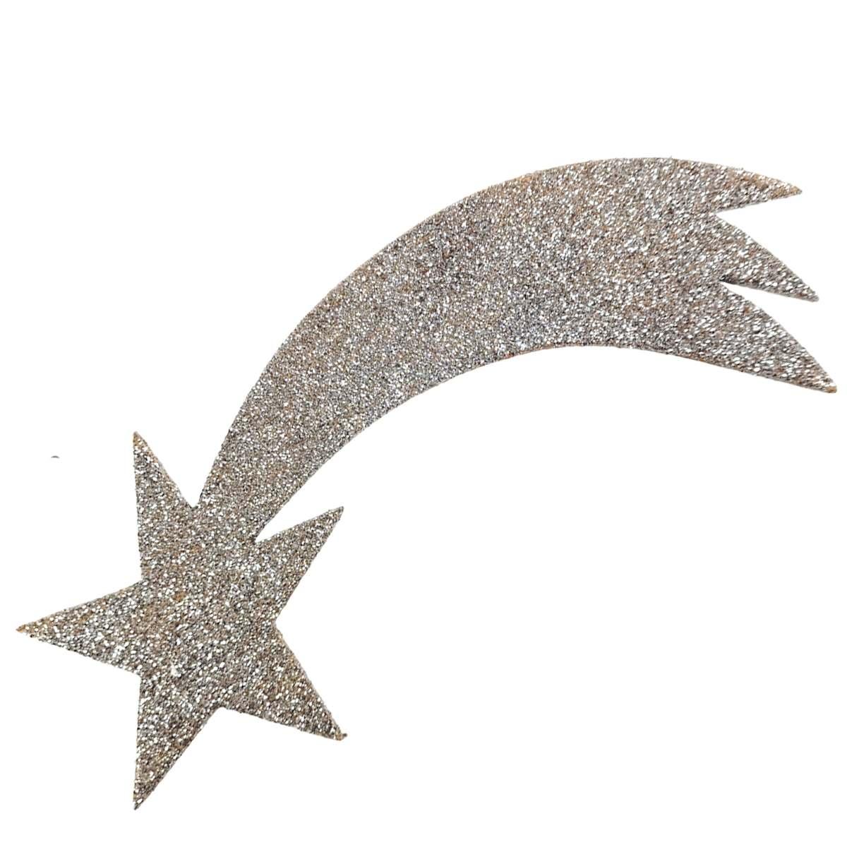 Stella presepe cometa argento glitter