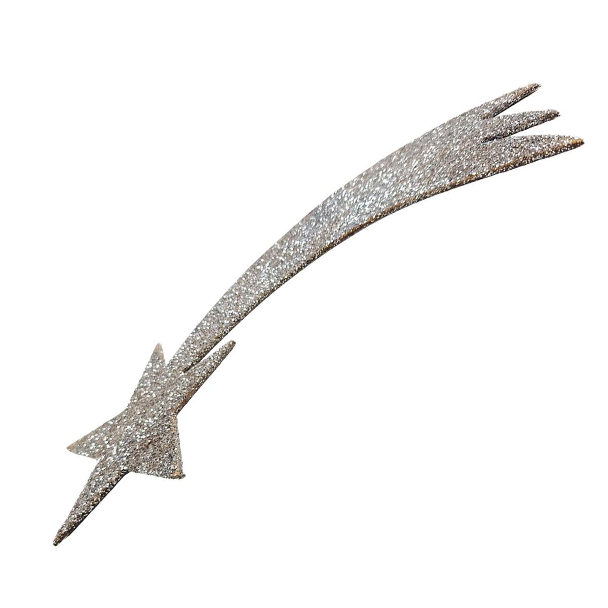 Stella presepe cometa argento glitter