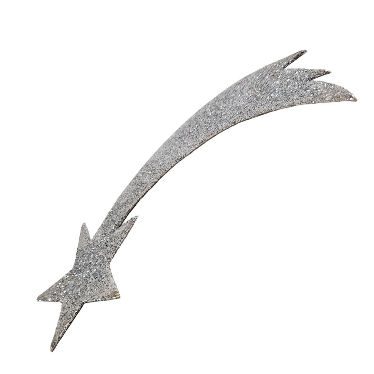 Stella presepe cometa argento glitter