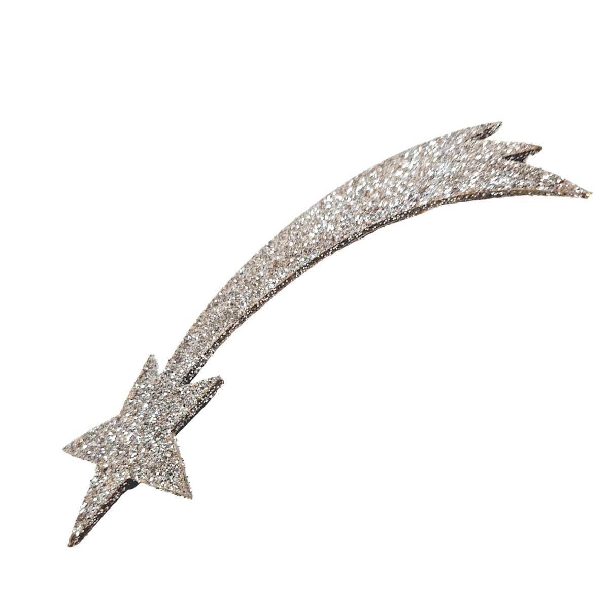 Stella presepe cometa argento glitter