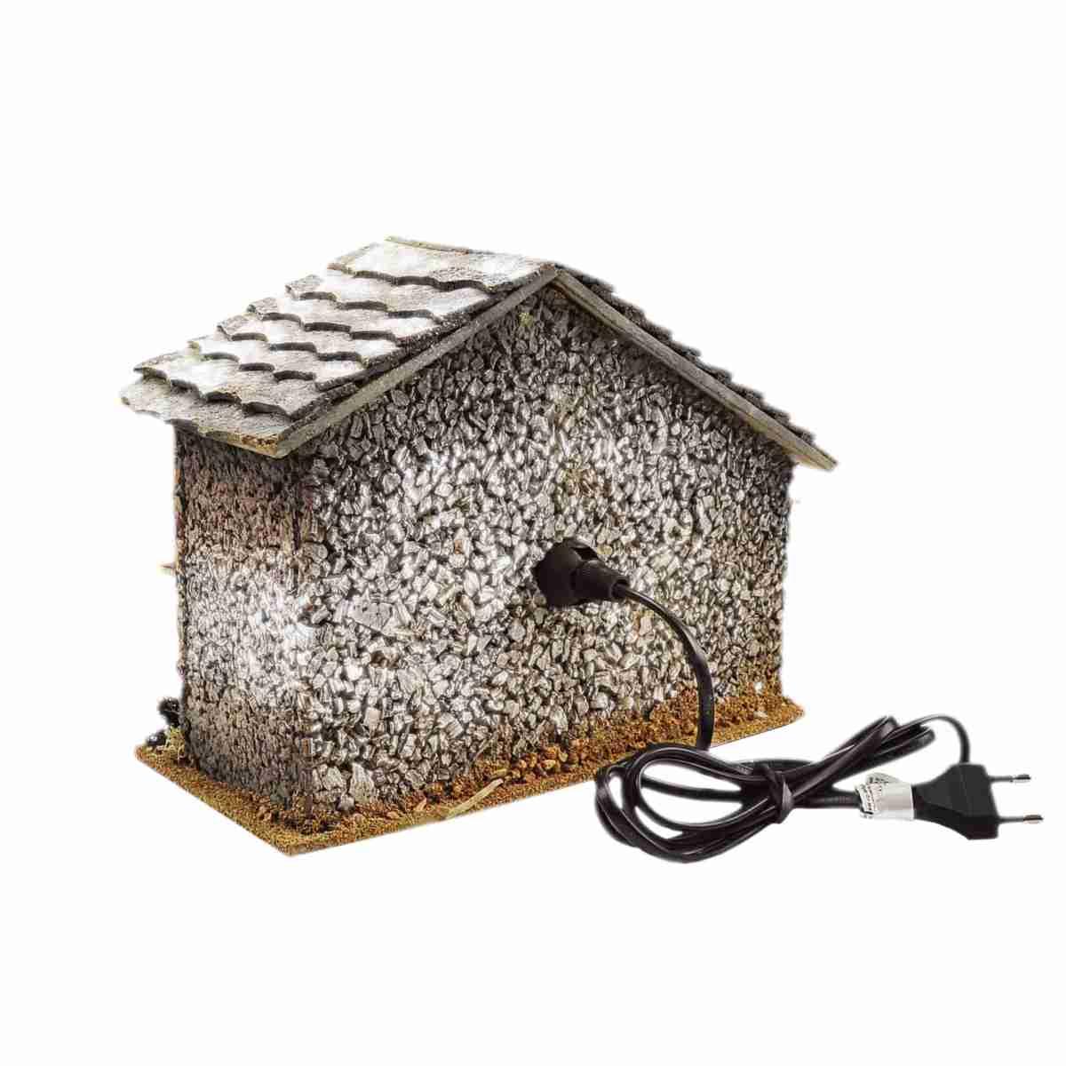 Casetta presepe rimessa attrezzi luce