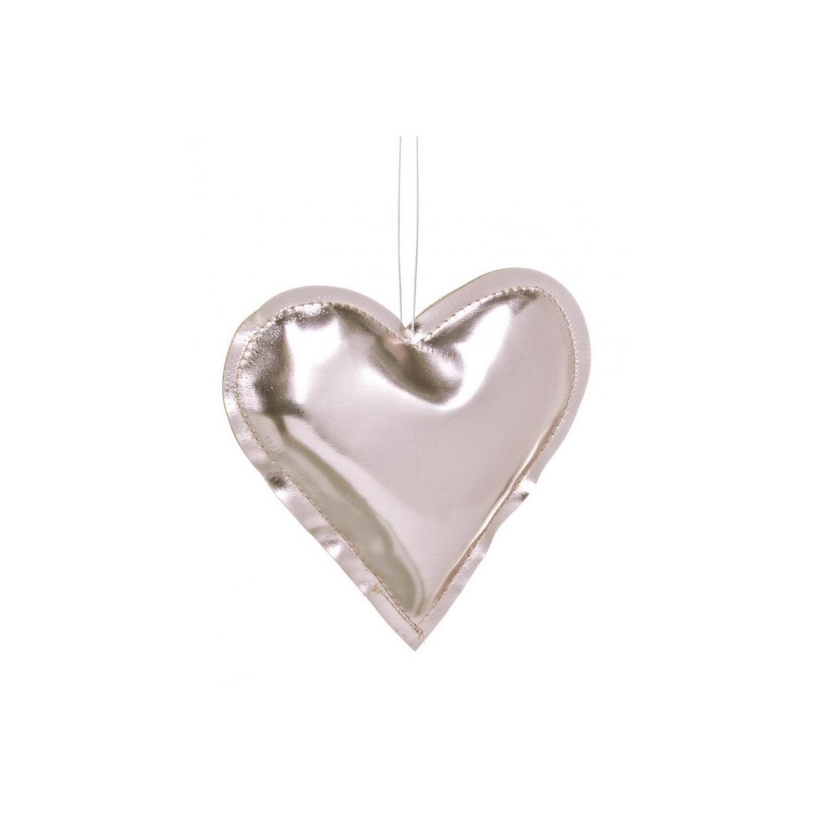 Cuore ecopelle oro Ø 11 cm