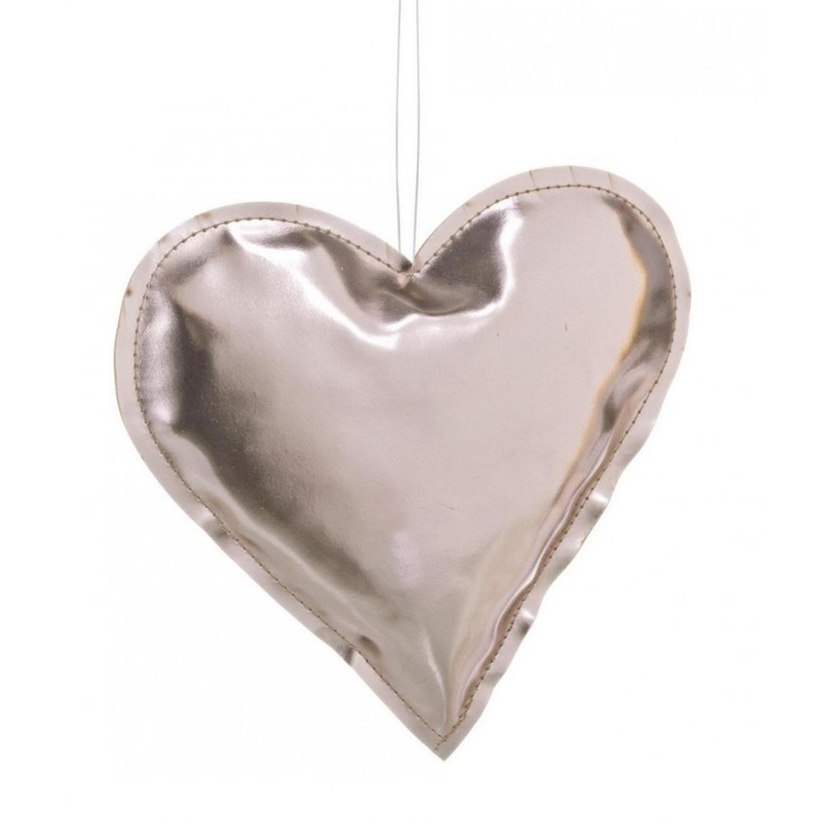 Cuore ecopelle oro Ø 15 cm