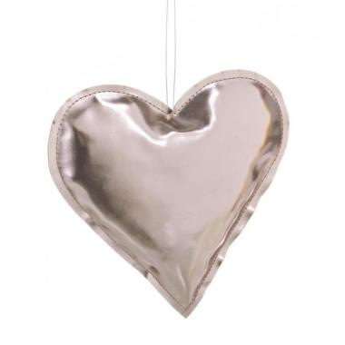 Cuore ecopelle oro Ø 15 cm