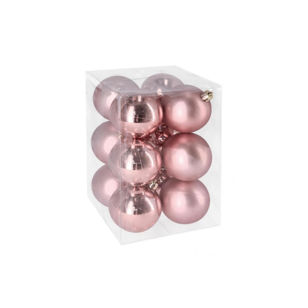 Pallina natalizia rosa antico Set 12 pz