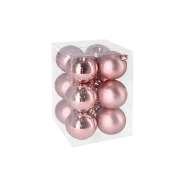 Pallina natalizia rosa antico Set 12 pz