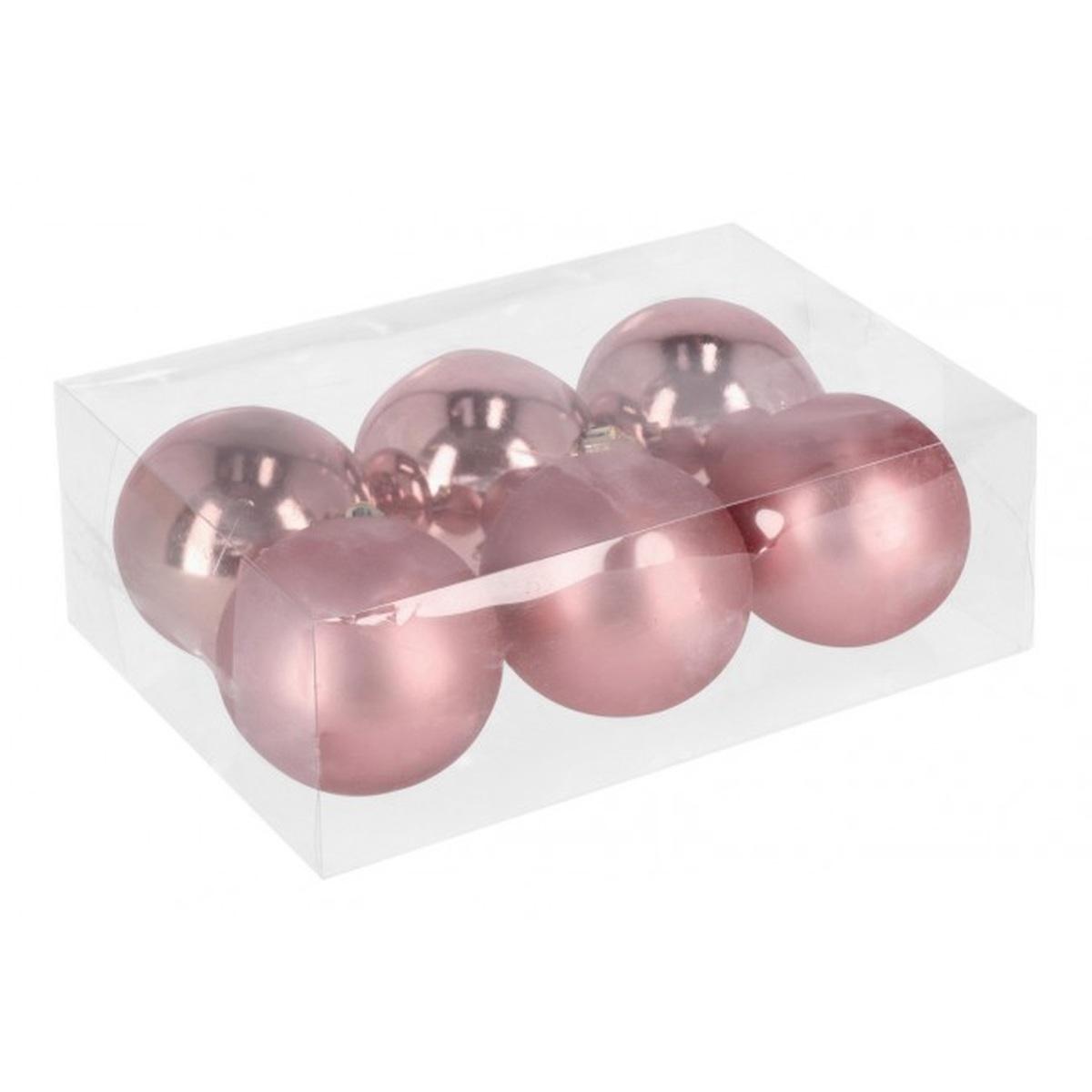 Pallina natalizia rosa antico Set 6 pz