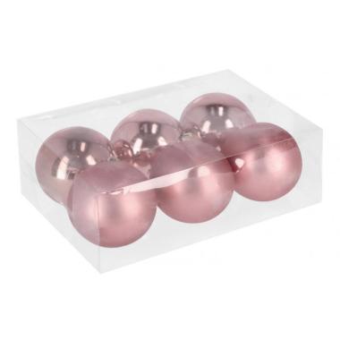 Pallina natalizia rosa antico Set 6 pz