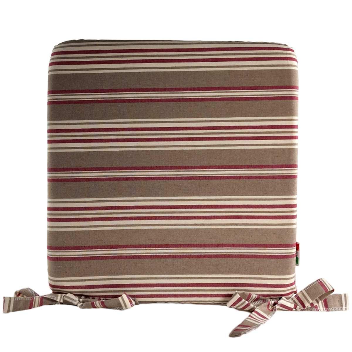 Cuscino sedia teflon rayur antimacchia righe rosso 37 x 37 cm