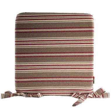 Cuscino sedia teflon rayur antimacchia righe rosso 37 x 37 cm