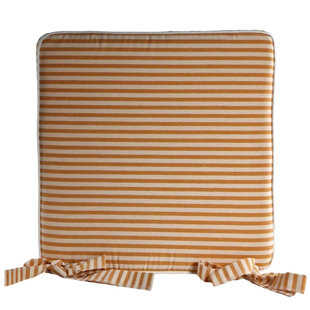 Cuscino sedia fianchetto teflon rayur righe giallo 40 x 39 cm