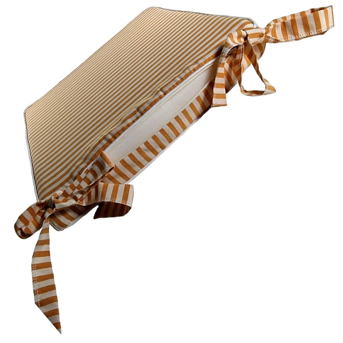 Cuscino sedia fianchetto teflon rayur righe giallo 40 x 39 cm