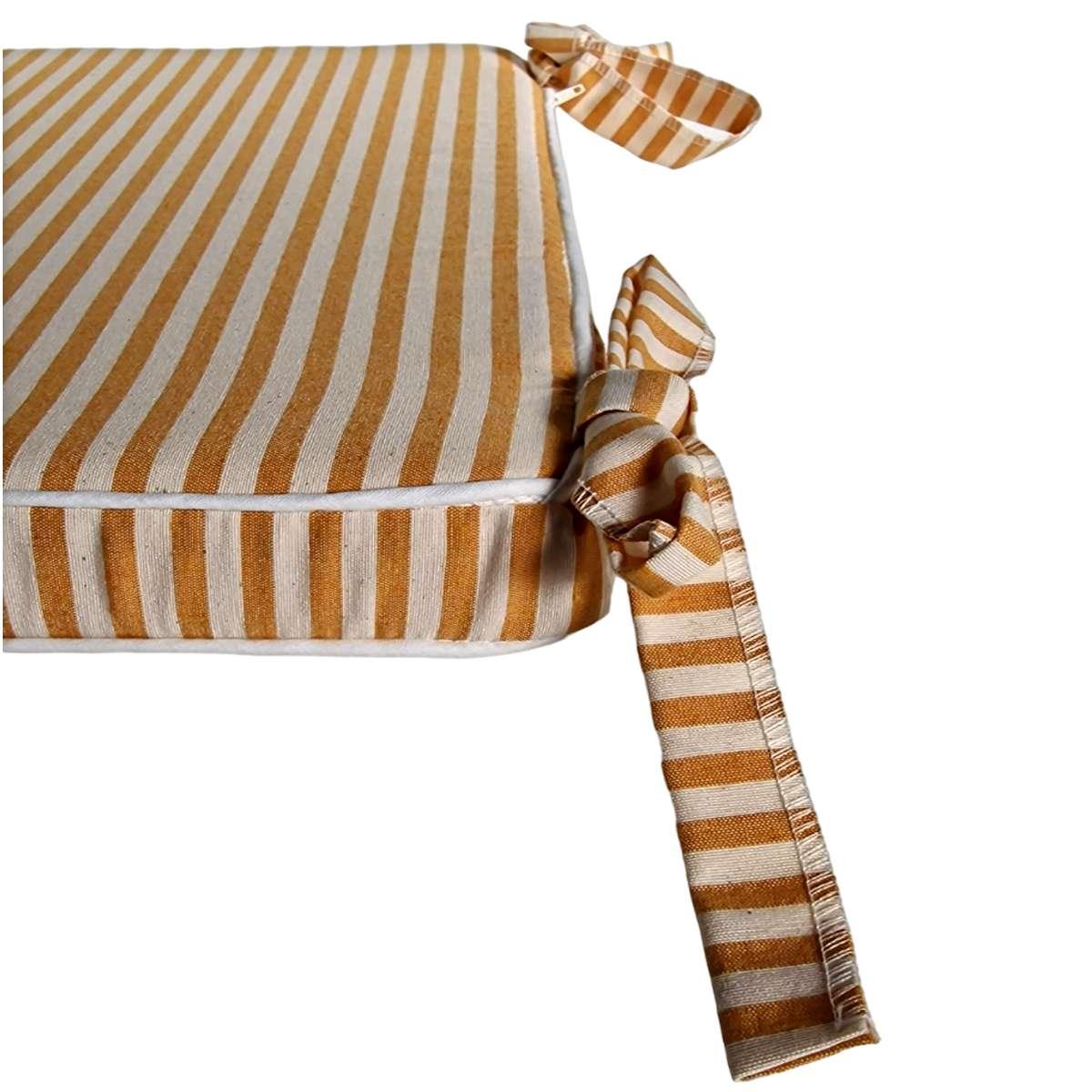 Cuscino sedia fianchetto teflon rayur righe giallo 40 x 39 cm