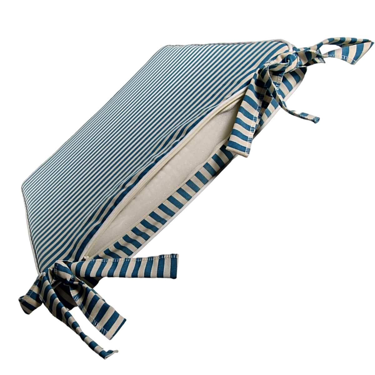 Cuscino sedia fianchetto teflon rayur righe azzurro 40 x 39 cm