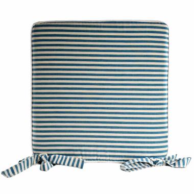 Cuscino sedia fianchetto teflon rayur righe azzurro 40 x 39 cm