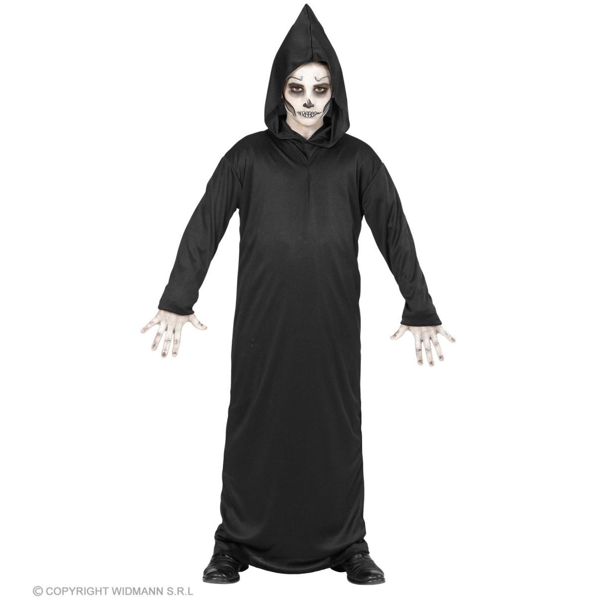 Costume della notte nero cappuccio grim reaper
