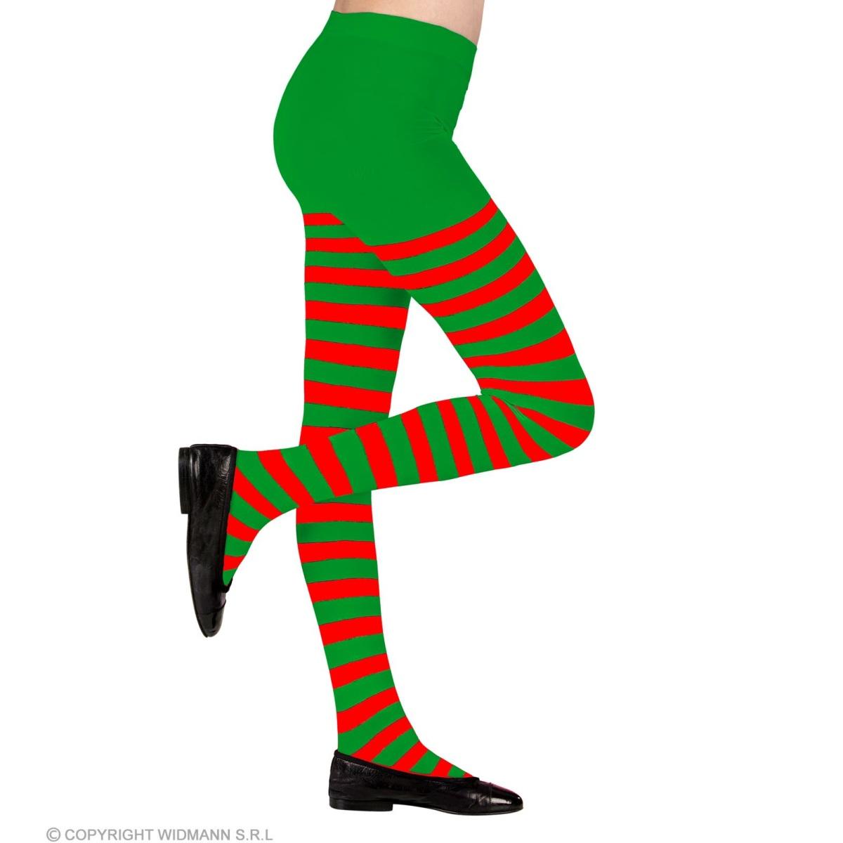 Collant righe elfo verde rosso