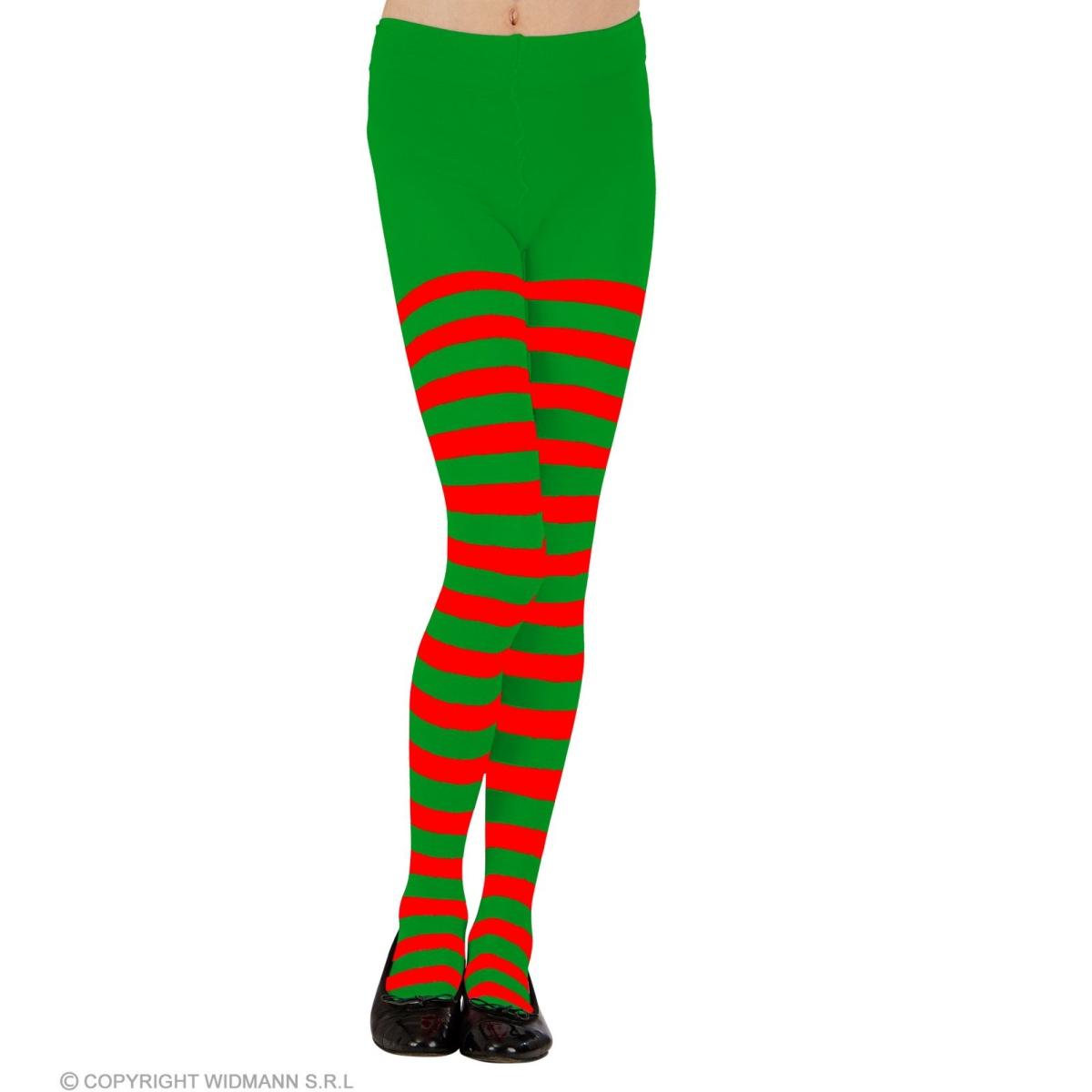 Collant righe elfo verde rosso
