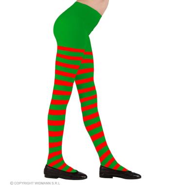Collant righe elfo verde rosso