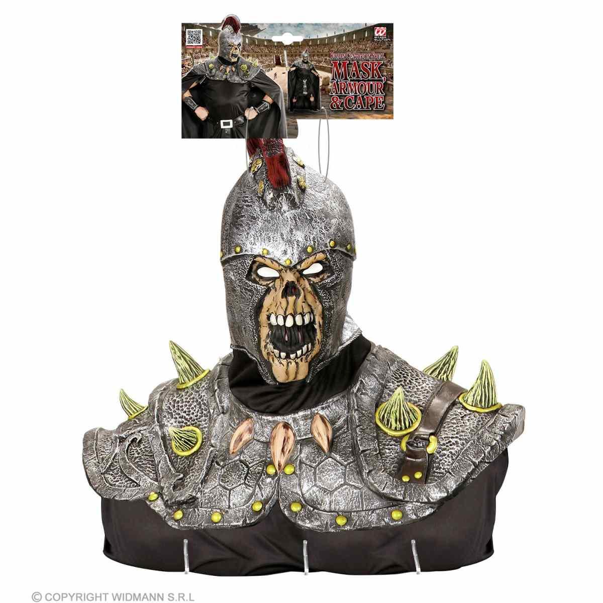 Mantello nero maschera teschio centurione romano