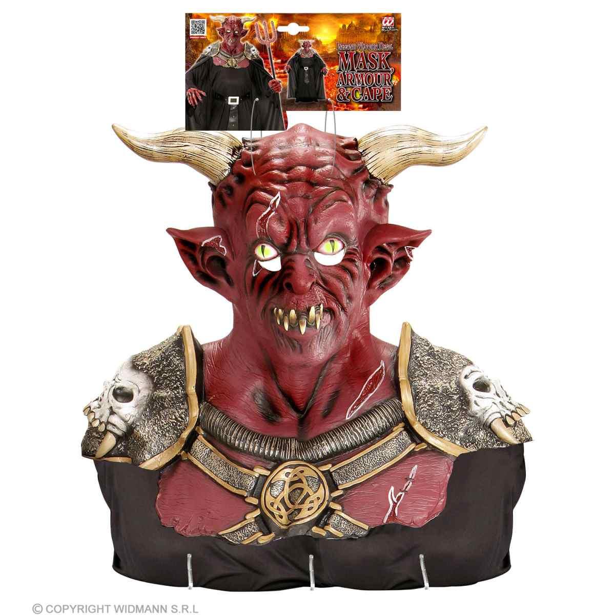 Mantello nero maschera diavolo guerriero
