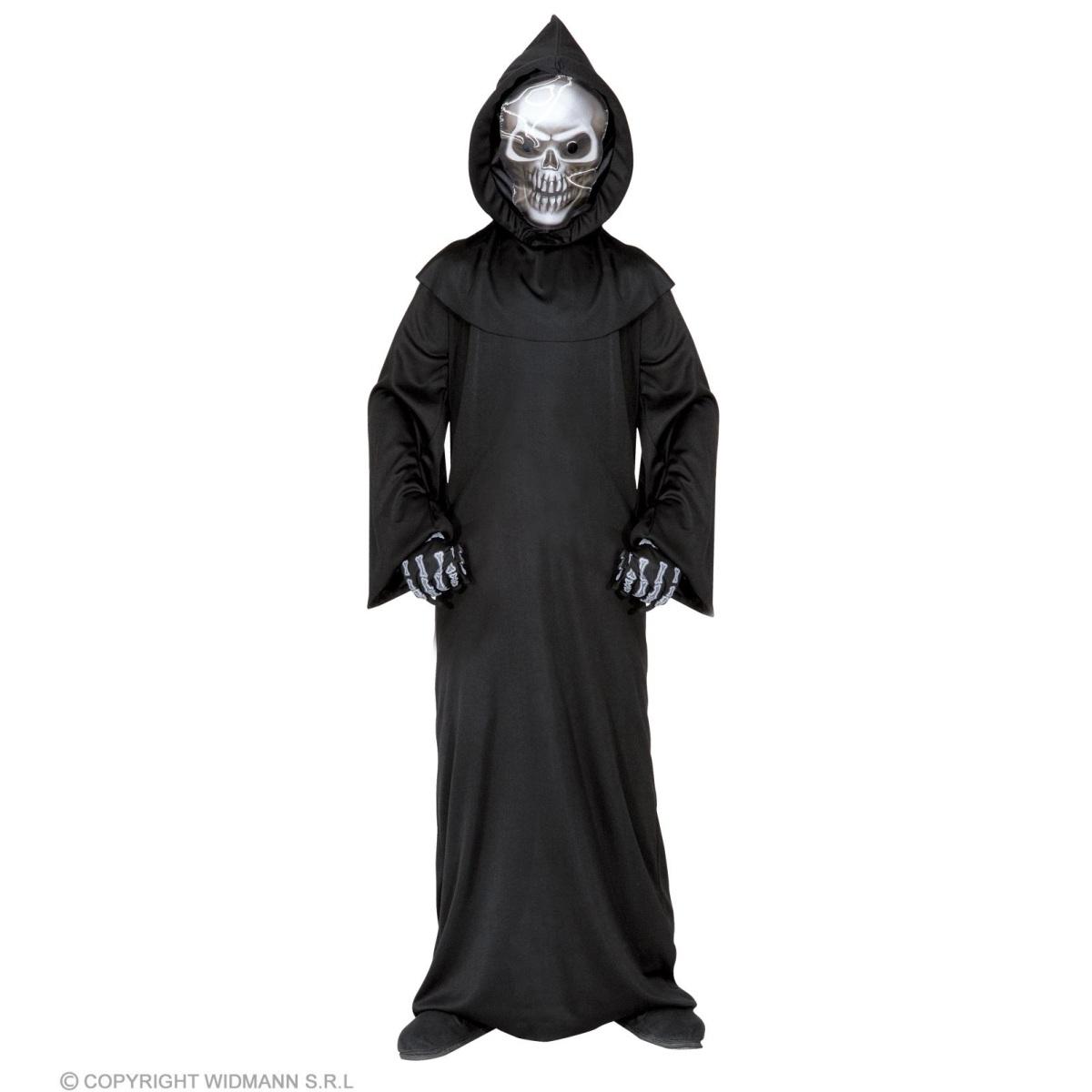 Costume mietitore nero cappuccio grim reaper